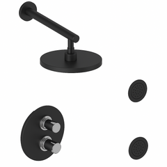 Fortis Shower Kits Agrippina 2 Way Thermostatic Round Shower Kit Body Spray - Matte Black