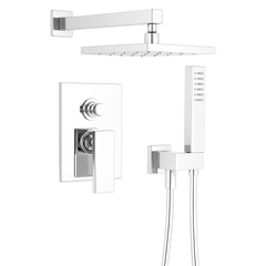 Fortis Shower Kits Scala 2 Way Pressure Balance Square Shower Kit Hand Held - Polished Chrome