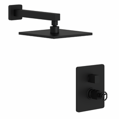 Fortis Shower Kits Vitrina 1 Way Thermostatic Round Shower Kit - Matte Black