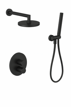 Fortis Shower Kits Agrippina 2 Way Thermostatic Round Shower Kit Hand Held - Matte Black