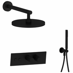 Fortis Shower Kits Lineabox 2 Way Horizontal Round Kit Hand Held - Matte Black