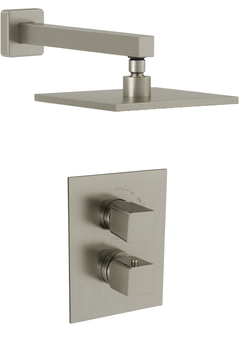 Fortis Shower Kits Abruzzo 1 Way Thermostatic Square Shower Kit - Brushed Nickel