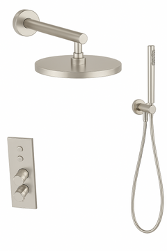 Fortis Shower Kits Lineabox 2 Way Vertical Round Kit Hand Held - Brushed Nickel