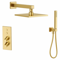 Fortis Shower Kits Lineabox 2 Way Vertical Square Kit Hand Held - Brushed Gold