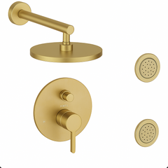 Fortis Shower Kits Brera 2 Way Pressure Balance Round Shower Kit Body Spray - Brushed Gold