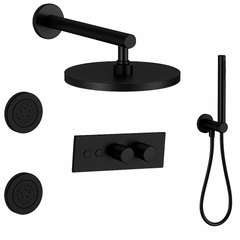 Fortis Shower Kits Lineabox 3 Way Horizontal Round Kit Hand Held Body Spray - Matte Black