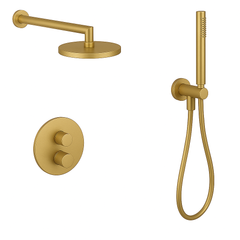Fortis Shower Kits Agrippina 2 Way Thermostatic Round Shower Kit Hand Held - Brushed Gold