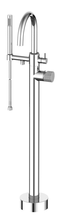LaToscana Floor Mounted Tub Filler Single Handle Alessandra Handheld Shower - Brushed Nickel
