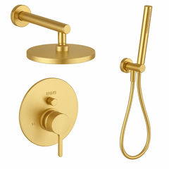 Fortis Shower Kits Brera 2 Way Pressure Balance Round Shower Kit Hand Held - Brushed Gold