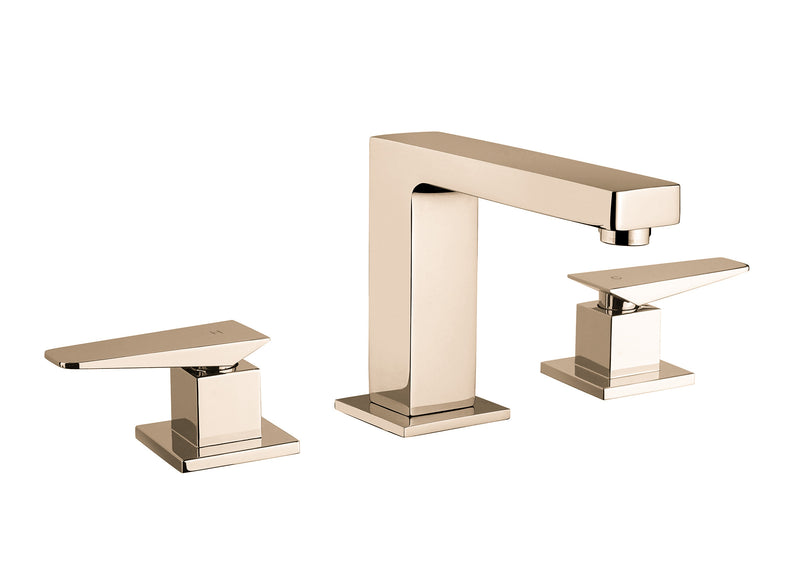 LaToscana Bathroom Faucet Quadro Widespread Two Handle Brushed Gold