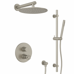 Fortis Shower Kits Industrial 2 Way Thermostatic Round Shower Kit Shower Bar - Brushed Nickel