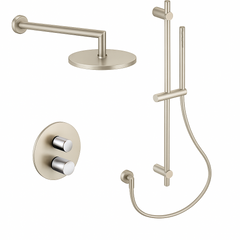 Fortis Shower Kits Agrippina 2 Way Thermostatic Round Shower Kit Shower Bar - Brushed Nickel