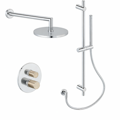 Fortis Shower Kits Agrippina 2 Way Thermostatic Round Shower Kit Shower Bar - Polished Chrome