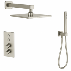 Fortis Shower Kits Lineabox 2 Way Vertical Square Kit Hand Held - Brushed Nickel