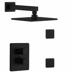 Fortis Shower Kits Vitrina 2 Way Thermostatic Round Shower Kit Body Spray - Matte Black