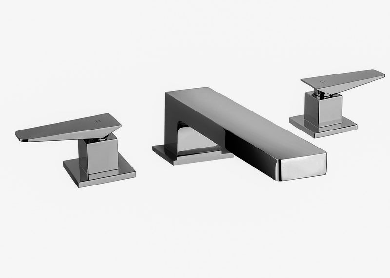 LaToscana Bathroom Faucet Quadro Roman Tub Two Handle Brushed Nickel