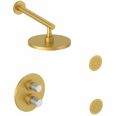 Fortis Shower Kits Agrippina 2 Way Thermostatic Round Shower Kit Body Spray - Brushed Gold
