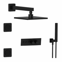 Fortis Shower Kits Lineabox 3 Way Horizontal Square Kit Hand Held Body Spray - Matte Black
