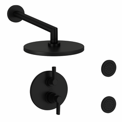 Fortis Shower Kits Brera 2 Way Thermostatic Round Shower Kit Body Spray - Matte Black