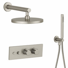 Fortis Shower Kits Lineabox 2 Way Horizontal Round Kit Hand Held - Brushed Nickel