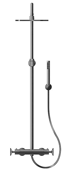LaToscana Shower Column 10" Round Rainshower "Lucia" with Thermostatic Mixer Brushed Nickel - 77PW689 - The Home Selection