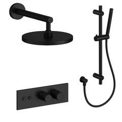 Fortis Shower Kits Lineabox 2 Way Horizontal Round Kit Shower Bar - Matte Black