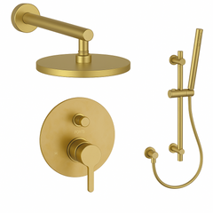 Fortis Shower Kits Brera 2 Way Pressure Balance Round Shower Kit Shower Bar - Brushed Gold