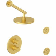 Fortis Shower Kits Agrippina 2 Way Thermostatic Round Shower Kit Body Spray - Brushed Gold