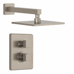 Fortis Shower Kits Scala 1 Way Thermostatic Square Shower Kit - Brushed Nickel