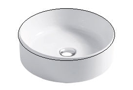 LaToscana Round Fireclay Vessel Bathroom Sink 15 3/4