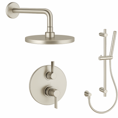 Fortis Shower Kits Brera 2 Way Thermostatic Round Shower Kit Shower Bar - Brushed Nickel