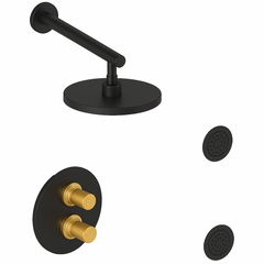 Fortis Shower Kits Agrippina 2 Way Thermostatic Round Shower Kit Body Spray - Matte Black