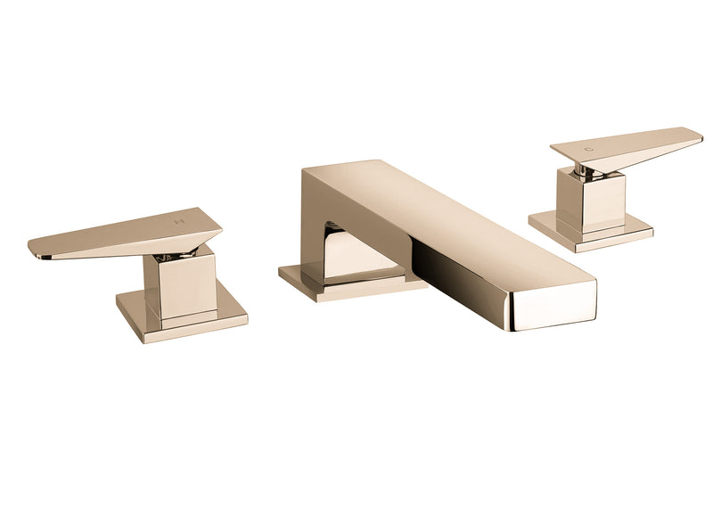 LaToscana Bathroom Faucet Quadro Roman Tub Two Handle Brushed Gold