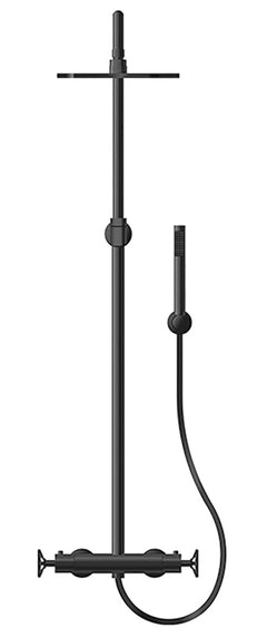 LaToscana Shower Column 10" Round Rainshower "Lucia" with Thermostatic Mixer - 77BL689 / 77PW689