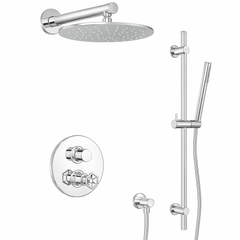 Fortis Shower Kits Industrial 2 Way Thermostatic Round Shower Kit Shower Bar - Polished Chrome