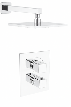 Fortis Shower Kits Abruzzo 1 Way Thermostatic Square Shower Kit - Polished Chrome