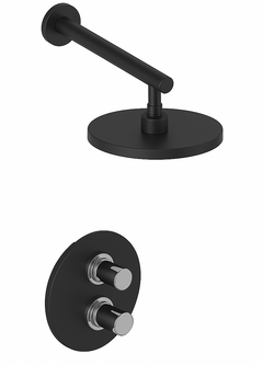 Fortis 1 Way Thermostatic Round Shower Kit_ - Matte Black
