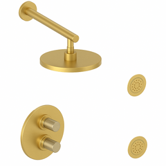 Fortis Shower Kits Agrippina 2 Way Thermostatic Round Shower Kit Body Spray - Brushed Gold