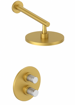 Fortis 1 Way Thermostatic Round Shower Kit_ - Brushed Gold