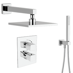 Fortis Shower Kits Abruzzo 2 Way Thermostatic Square Shower Kit Hand Held - Polished Chrome