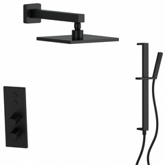 Fortis Shower Kits Lineabox 2 Way Vertical Square Kit Shower Bar - Matte Black