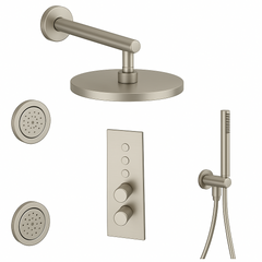 Fortis Shower Kits Lineabox 3 Way Vertical Round Kit Hand Held Body Spray - Brushed Nickel