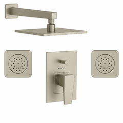 Fortis Shower Kits Abruzzo 2 Way Pressure Balance Square Shower Kit Body Spray - Brushed Nickel
