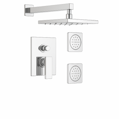 Fortis Shower Kits Scala 2 Way Pressure Balance Square Shower Kit Body Spray - Polished Chrome