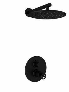 Fortis Shower Kits Industrial 1 Way Thermostatic Round Shower Kit - Matte Black