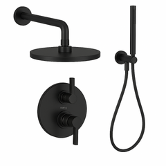 Fortis Shower Kits Brera 2 Way Thermostatic Round Shower Kit Hand Held - Matte Black