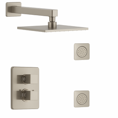 Fortis Shower Kits Scala 2 Way Thermostatic Square Shower Kit Body Spray - Brushed Nickel