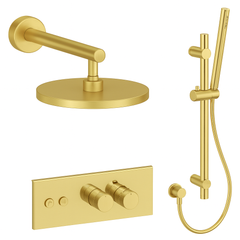 Fortis Shower Kits Lineabox 2 Way Horizontal Round Kit Shower Bar - Brushed Gold