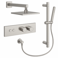 Fortis Shower Kits Lineabox 2 Way Horizontal Square Kit Shower Bar - Brushed Nickel