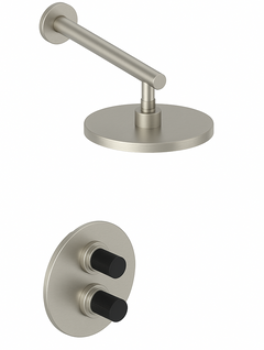 Fortis 1 Way Thermostatic Round Shower Kit_ - Brushed Nickel